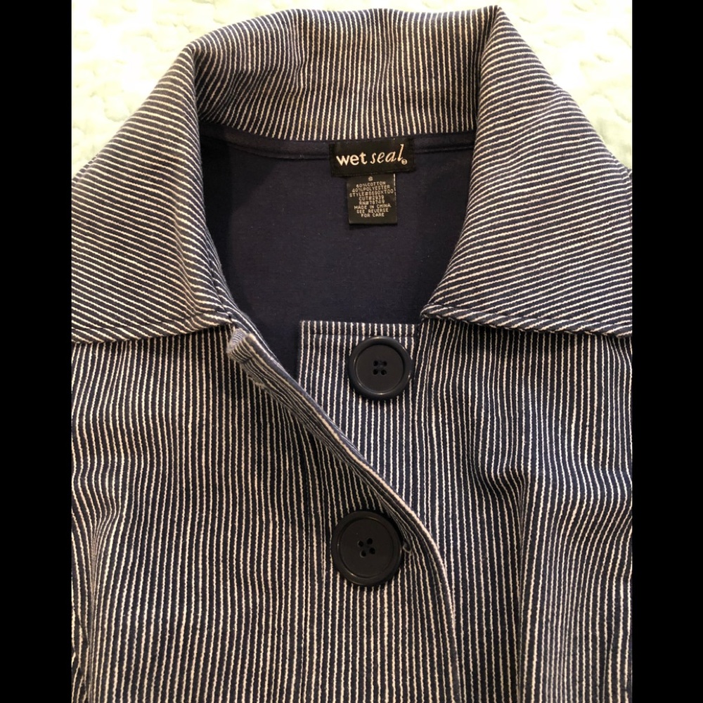 Wet Seal Short Sleeve Striped Jacket